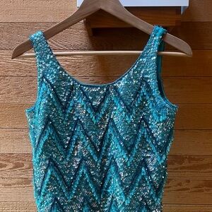 Vintage wool sequin beaded tank
